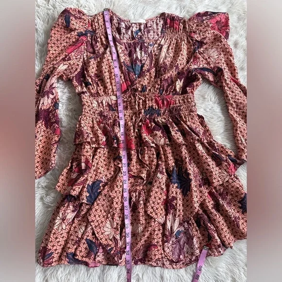 Ulla Johnson Oni Silk Mini Dress in Garden Rose Floral Ruffled Size 10 - Picture 10 of 16